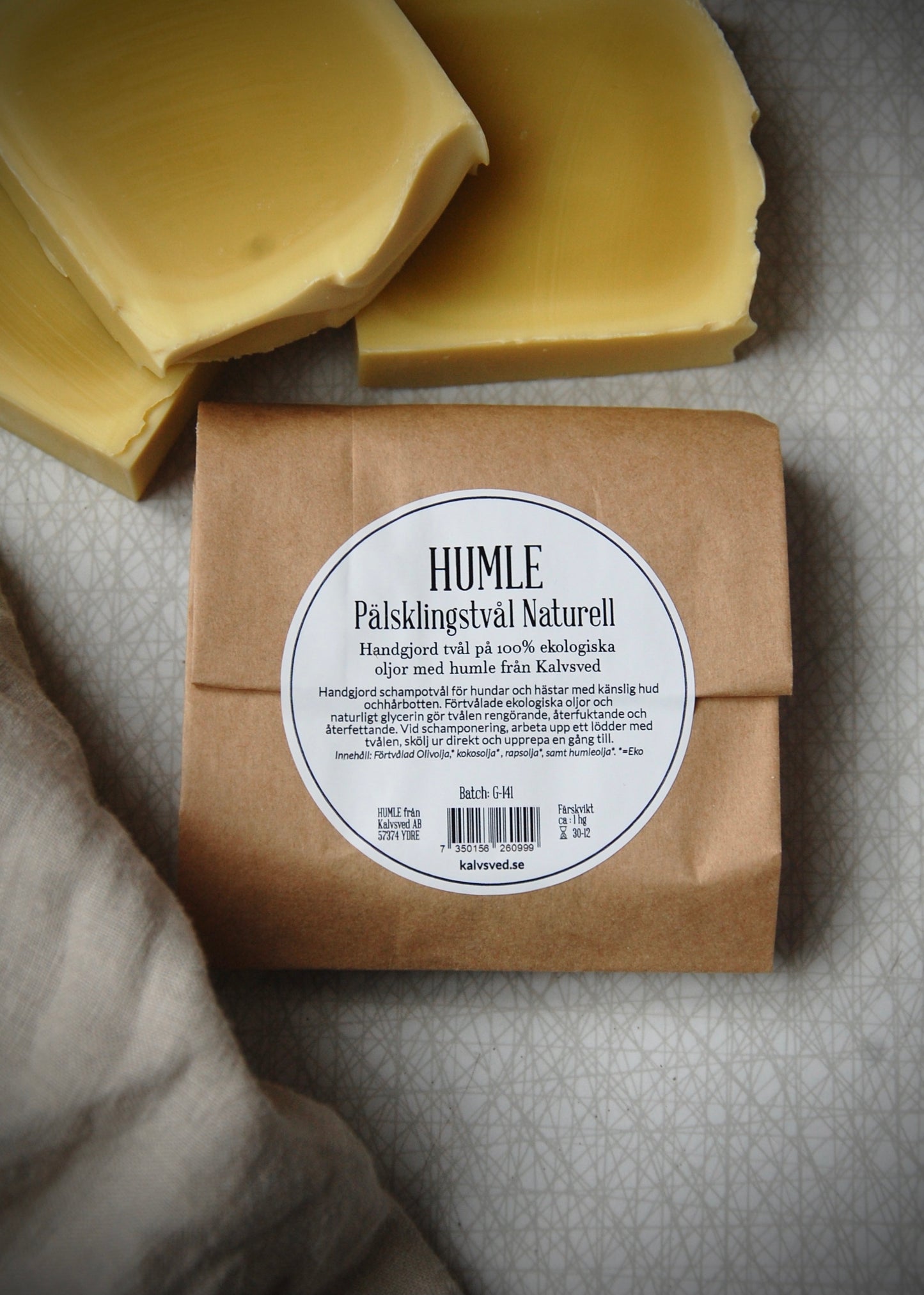 HUMLE Pälsklingstvål Naturell 1 hg 10st
